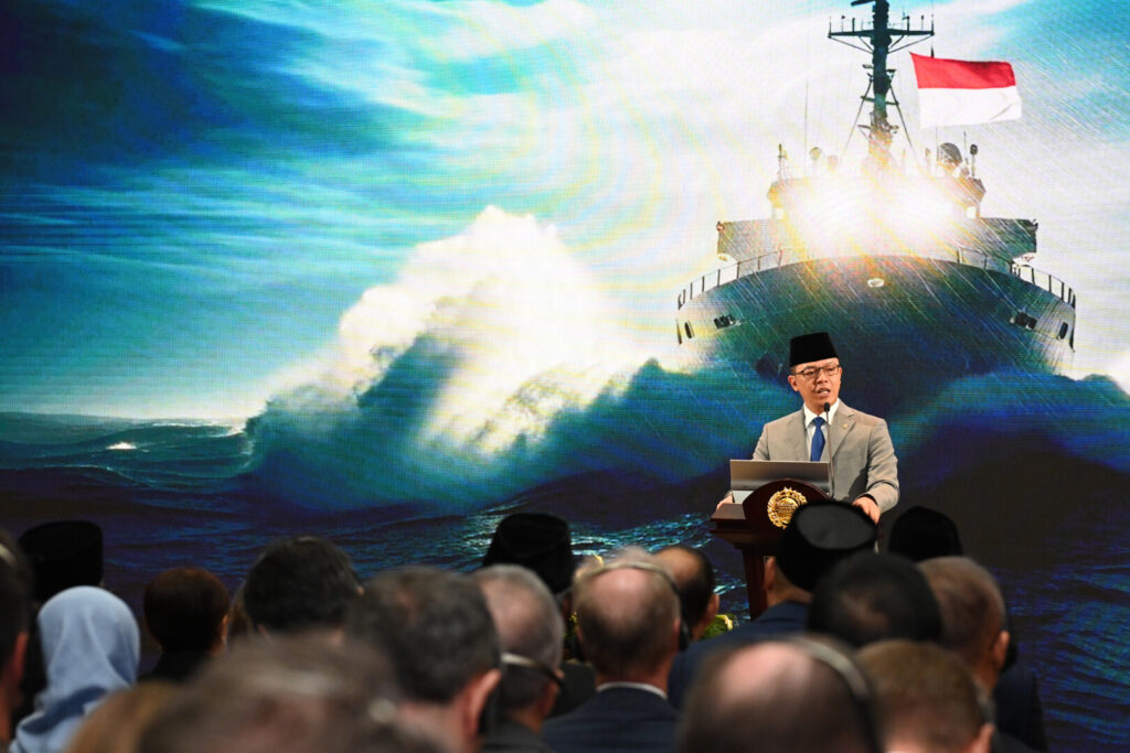 Menteri Luar Negeri (Menlu) Sugiono dalam Pernyataan Pers Tahunan Menteri Luar Negeri (PPTM) 2026 di Jakarta, Rabu (14/01/2026). /Kemenlu