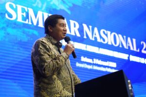 Menteri Perumahan dan Kawasan Permukiman (PKP) sekaligus Ketua Umum Panitia Natal Nasional 2025, Maruarar Sirait pada acara Seminar Natal Nasional 2026 di Universitas Pelita Harapan (UPH), Tangerang, Selasa (3/2/2026). Seminar Natal Nasional menegaskan komitmen keberlanjutan bantuan sosial dan penguatan ketahanan keluarga Indonesia. /Kementerian PKP