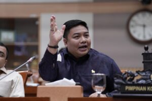 Ketua Umum Gekrafs Kawendra Lukistian saat Rapat Dengar Pendapat Umum (RDPU) bersama Komisi III DPR, Senin (30/3/2026). Kasus Amsal memicu kekhawatiran kriminalisasi pelaku ekonomi kreatif dan dorongan pembebasan dari DPR. /Gekrafs