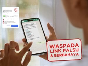 Ilustrasi penipuan melalui pesan instan dengan membagikan tautan palsu. BRI mengingatkan masyarakat waspada phishing dengan selalu cek tautan dan gunakan kanal resmi aman. /BRI