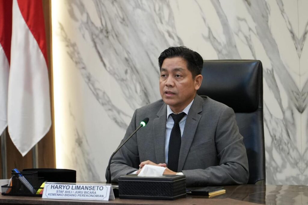 Juru Bicara Kemenko Perekonomian Haryo Limanseto. Mudik Idulfitri menjadi pendorong konsumsi, distribusi ekonomi, dan pertumbuhan nasional melalui stimulus serta mobilitas masyarakat. /Kemenko Perekonomian