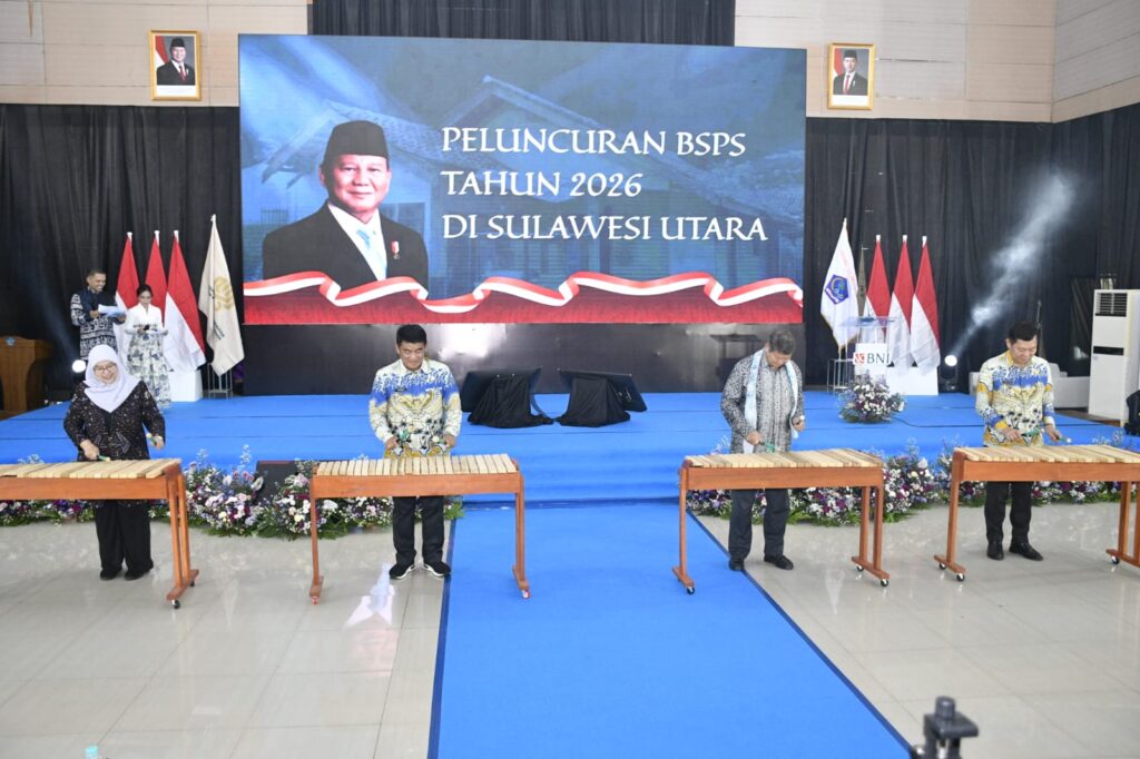 Peluncuran Program Bantuan Stimulan Perumahan Swadaya (BSPS) 2026 di Manado yang juga melibatkan BP Tapera, Bank Negara Indonesia, Permodalan Nasional Madani, dan Sarana Multigriya Finansial. Program BSPS dan pembiayaan perumahan diperkuat untuk tingkatkan akses hunian masyarakat. /PKP