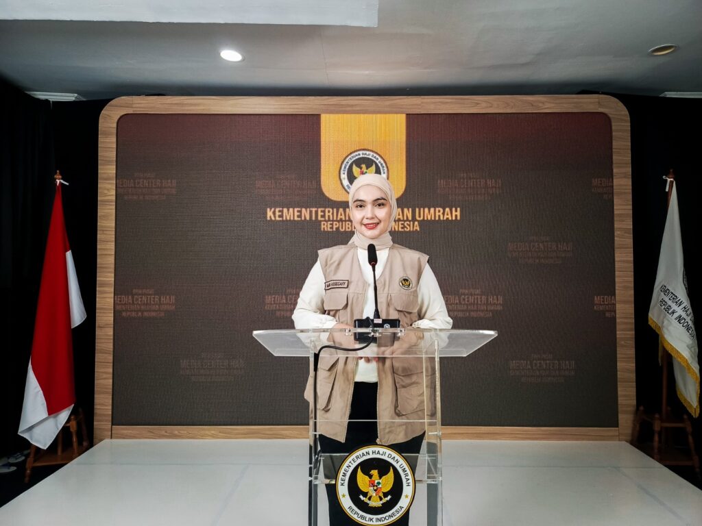 Juru Bicara Kementerian Haji dan Umrah, Maria Assegaff. Kemenhaj perketat pengawasan haji ilegal, 10 WNI ditangkap, jemaah diminta patuhi aturan resmi. /Kemenhaj