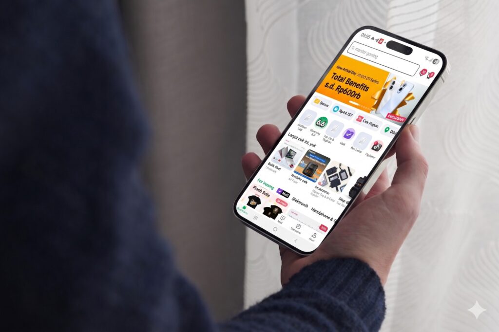 Seseorang sedang melihat-lihat produk di toko daring. BRI dan Tokopedia menghadirkan promo kartu kredit guna mendorong transaksi digital masyarakat nasional. /BRI