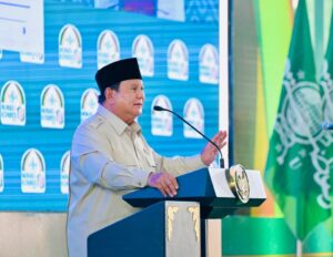 Presiden Prabowo Subianto saat menghadiri Penutupan Musyawarah Nasional (Munas) Alim Ulama dan Konferensi Besar (Konbes) Nahdlatul Ulama (NU) 2026 di Institut Agama Islam (IAI) Syaichona Mohammad Cholil, Kabupaten Bangkalan, Jawa Timur, Selasa (23/6/2026). Prabowo menegaskan pemerintahan bersih menjadi kunci menghentikan kebocoran anggaran dan korupsi nasional berkelanjutan. /BPMI Setpres