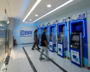 Nasabah melakukan transaksi melalui ATM. BRI selalu berkomitmen penuh untuk terus mendukung penerimaan negara melalui setoran pajak pada setiap tahunnya. /BRI