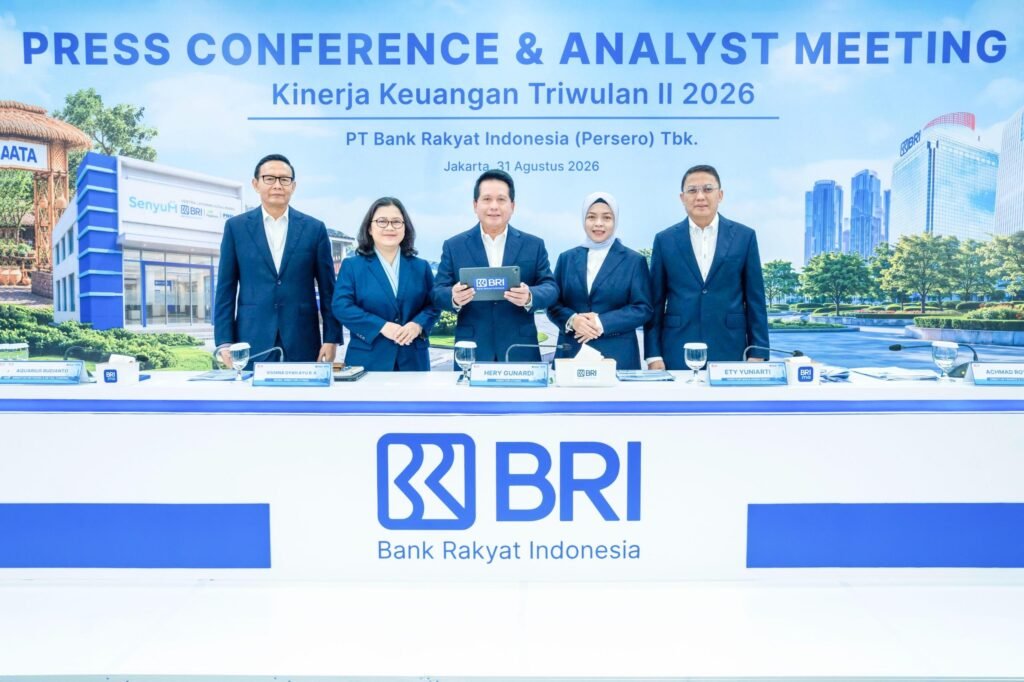 BRI Group membukukan laba bersih Rp31,2 triliun pada Triwulan II 2026 atau tumbuh 17,5% YoY. Fokus segmen UMKM capai 75,1% dari total kredit. /BRI